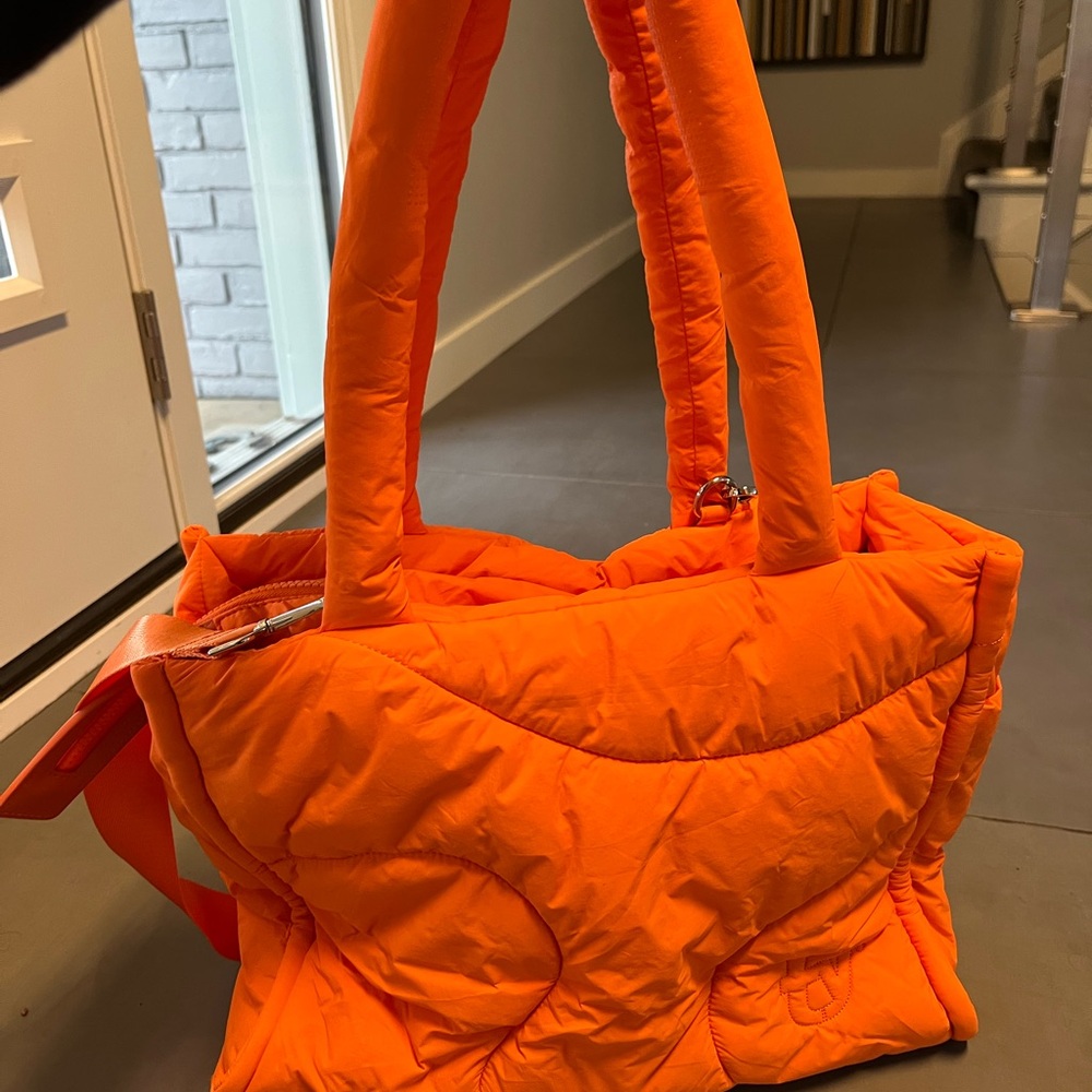 Vibrant Orange Quilted Tote